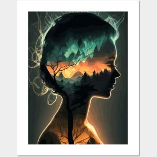 Nature and Woman Abstract Art Posters and Art